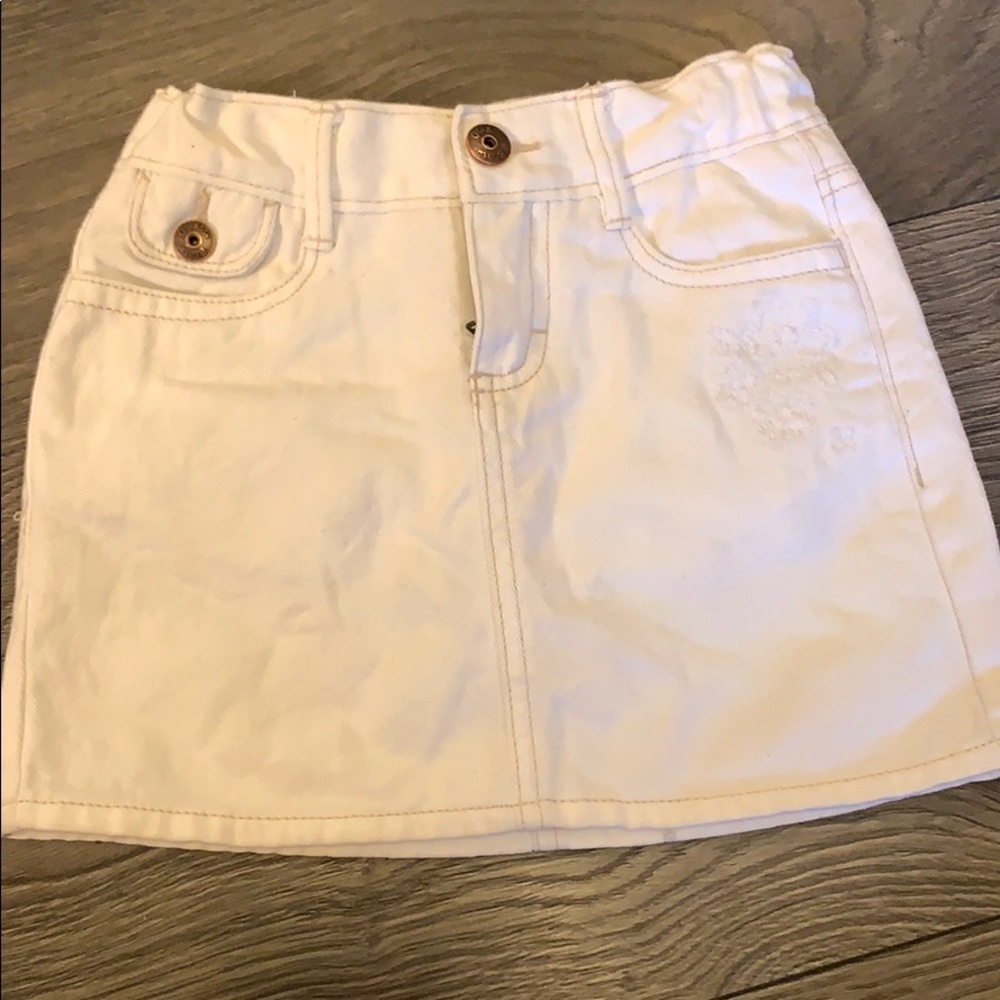 White Jean Skirt